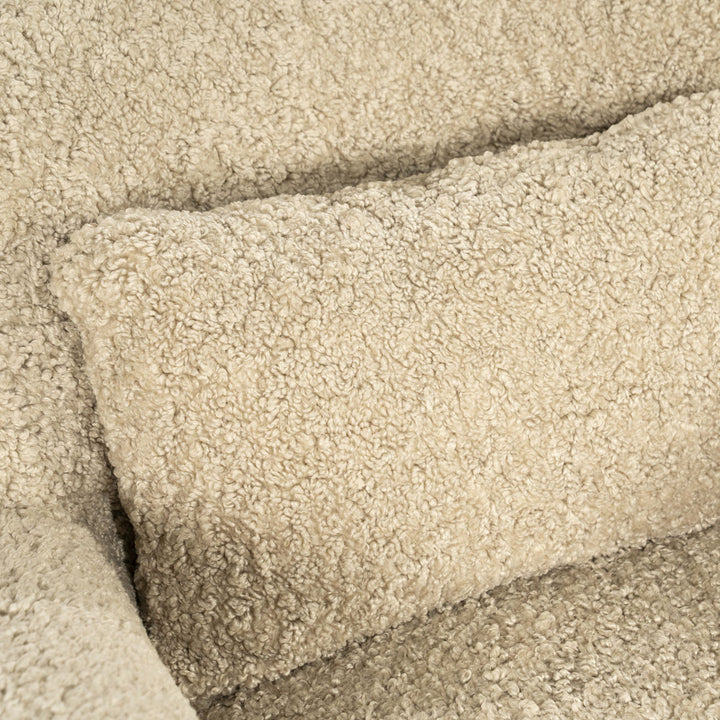 Fauteuil Shaun – stof & hout taupe sheep