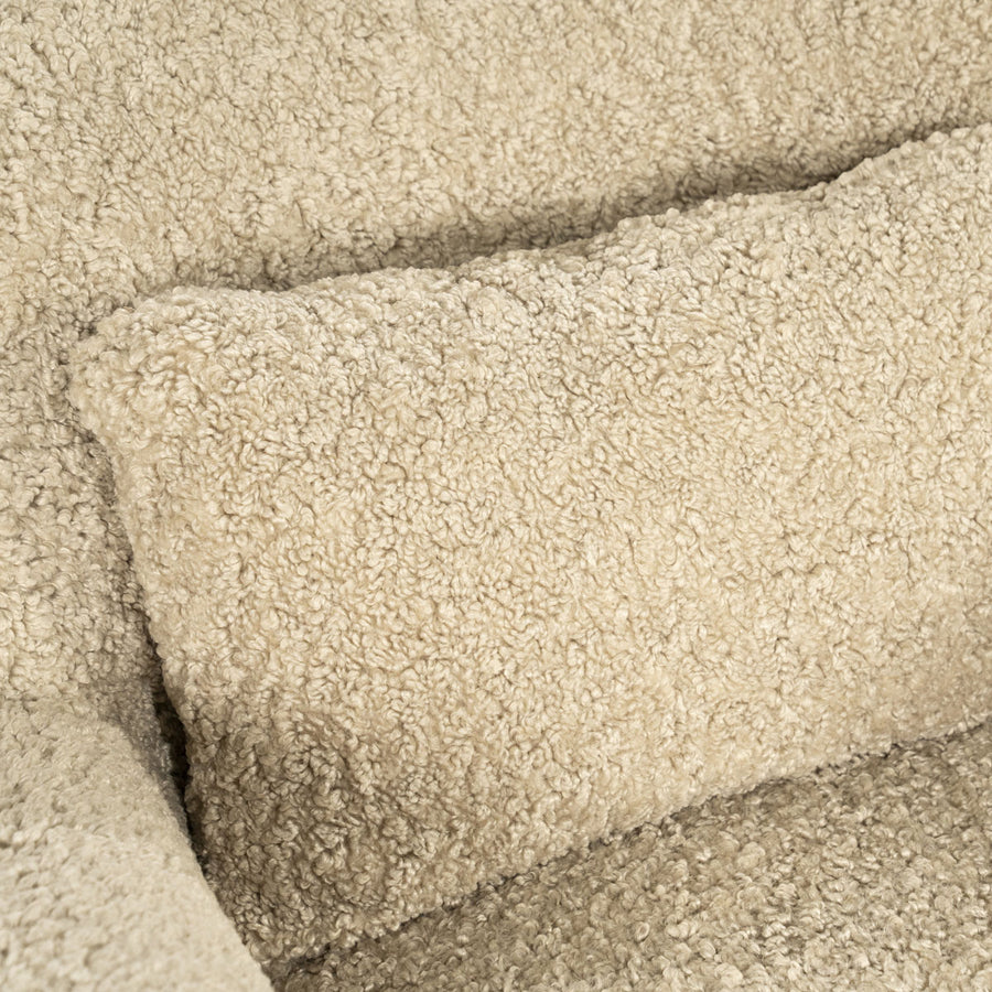 Fauteuil Shaun – stof & hout taupe sheep