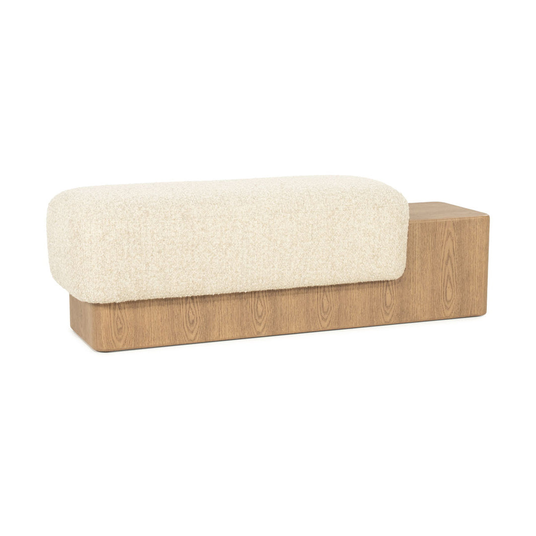 Bankje George – stof & hout beige flou