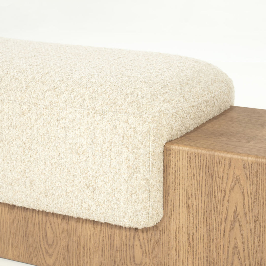 Bankje George – stof & hout beige flou