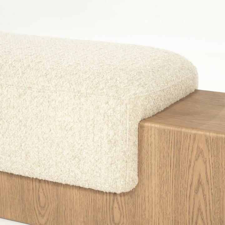 Bankje George – stof & hout beige flou
