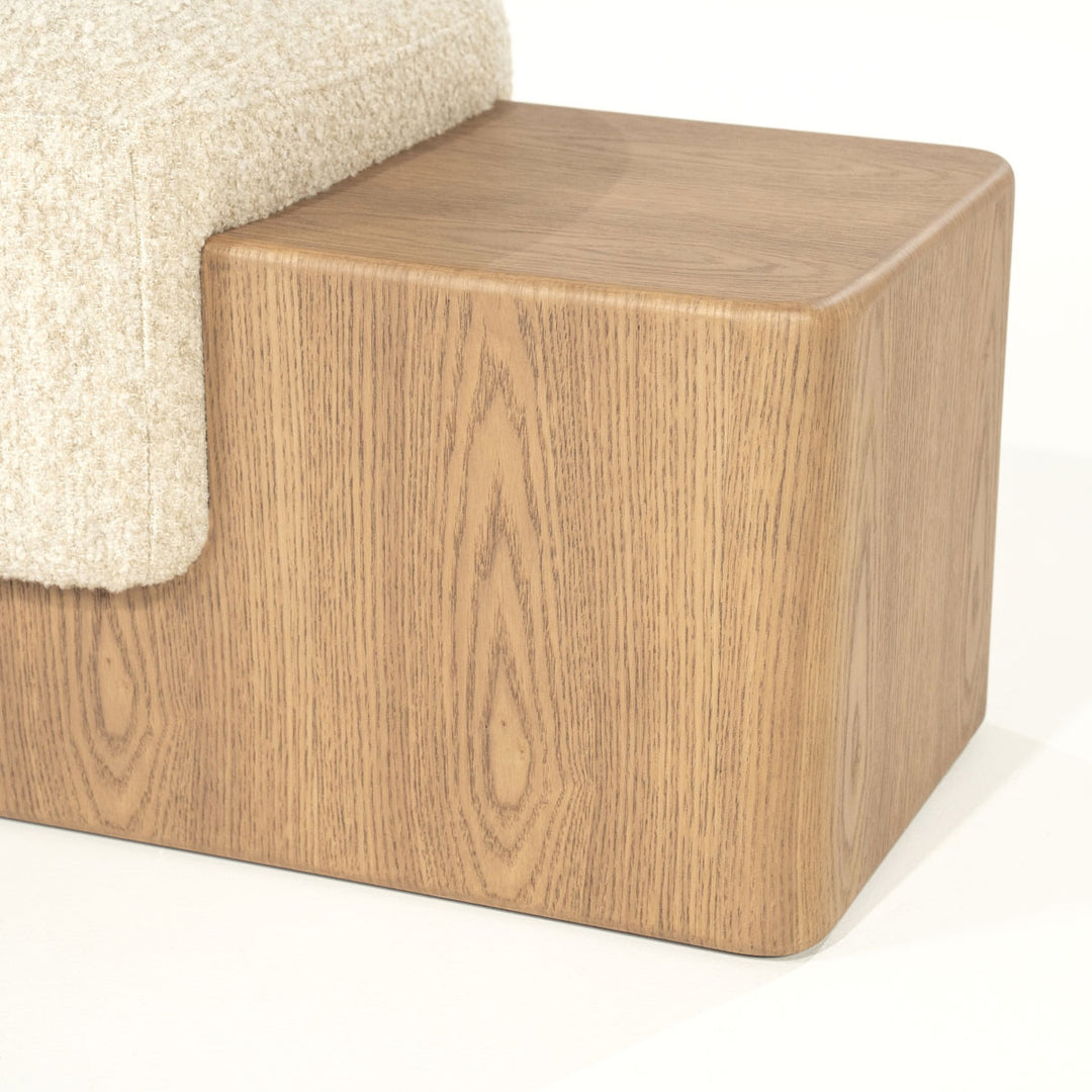 Bankje George – stof & hout beige flou