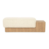 Bankje George – stof & hout beige flou