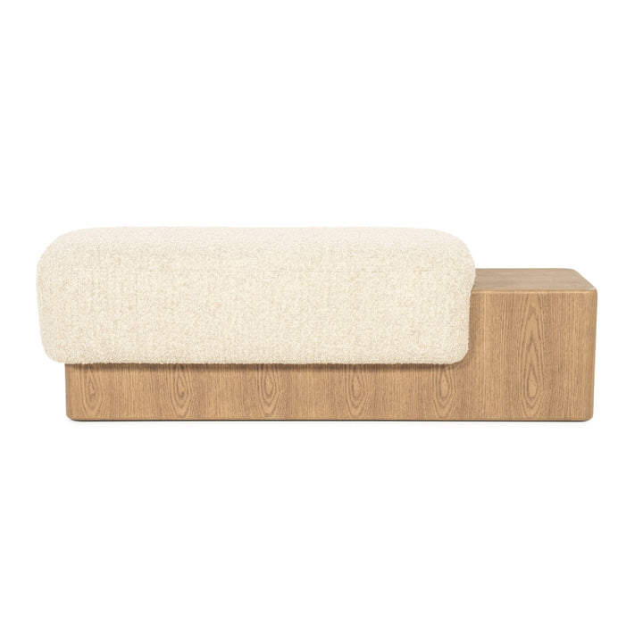 Bankje George – stof & hout beige flou