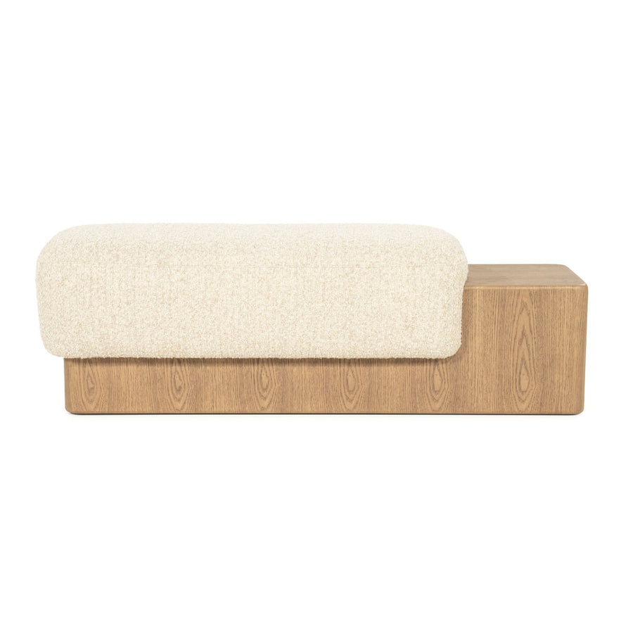 Bankje George – stof & hout beige flou
