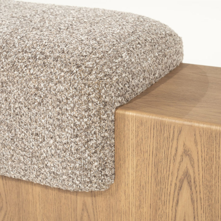 Bankje George – stof & hout taupe flou