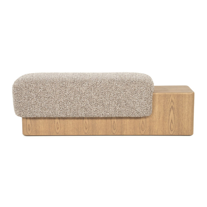 Bankje George – stof & hout taupe flou