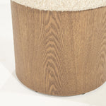 Poef George – stof & hout beige flou