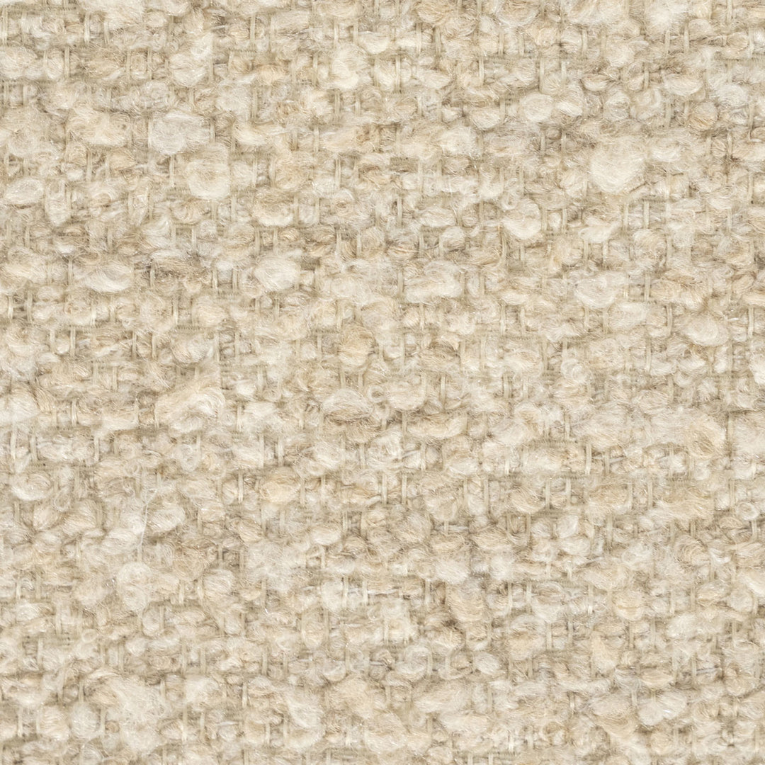 Poef George – stof & hout beige flou