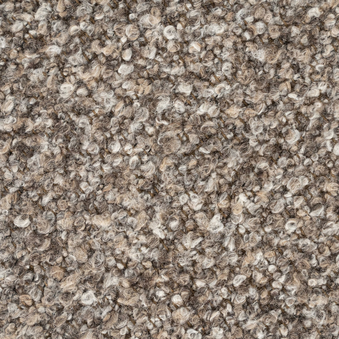 Poef George – stof & hout taupe flou