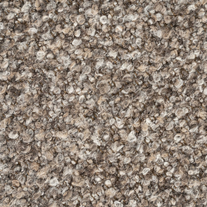 Poef George – stof & hout taupe flou