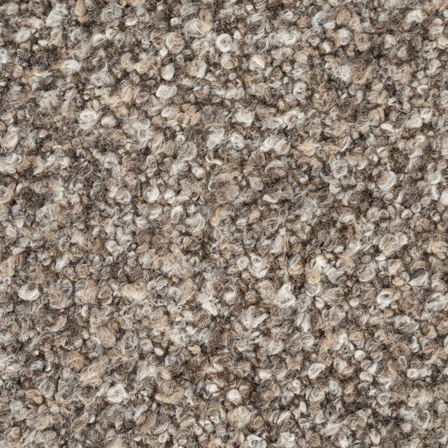 Poef George – stof & hout taupe flou