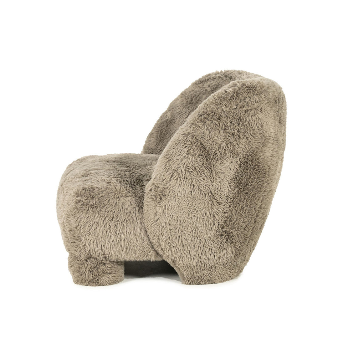 Fauteuil Samson – stof & hout taupe doodle