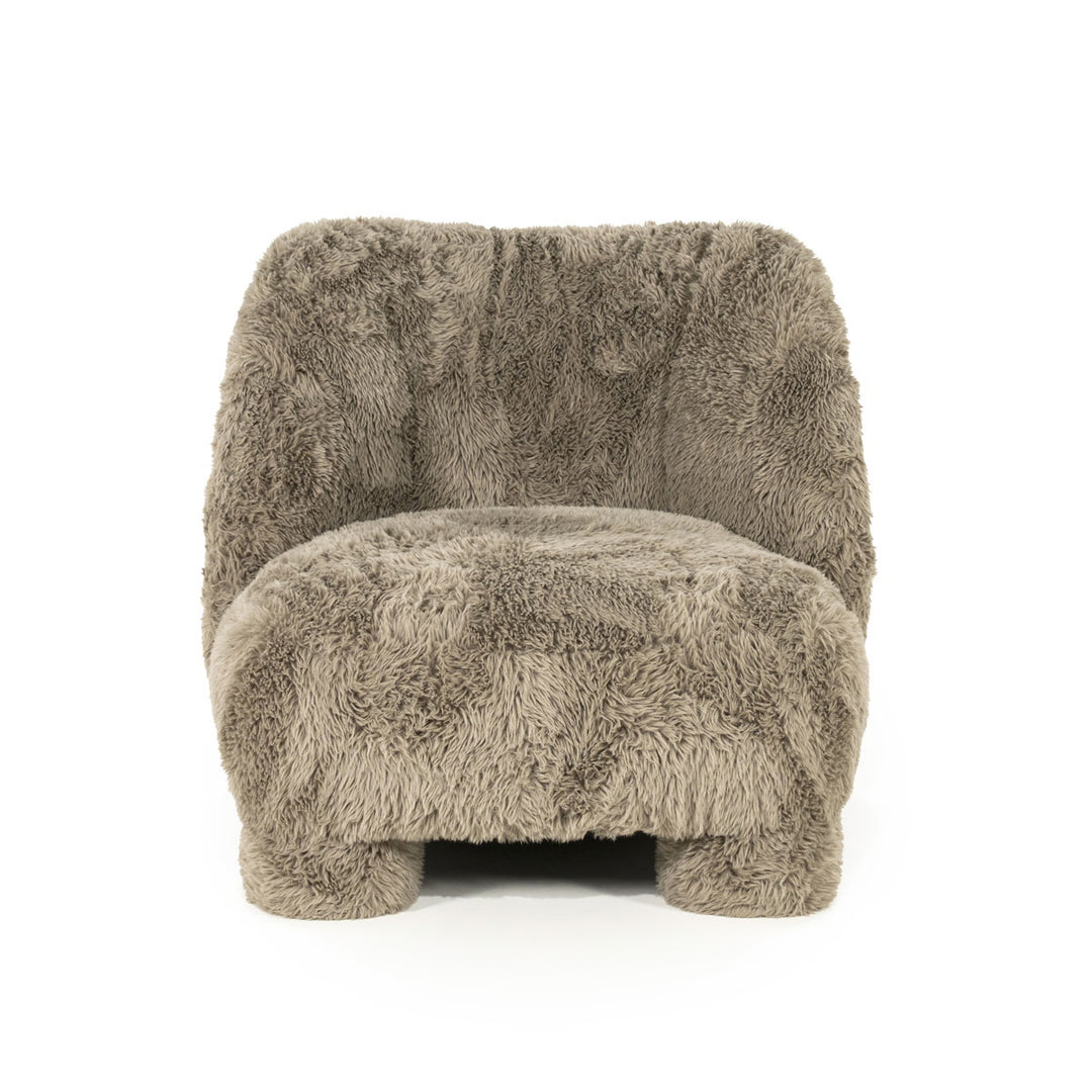 Fauteuil Samson – stof & hout taupe doodle