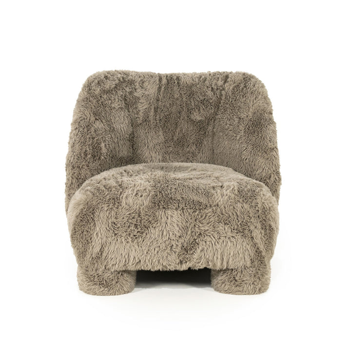 Fauteuil Samson – stof & hout taupe doodle