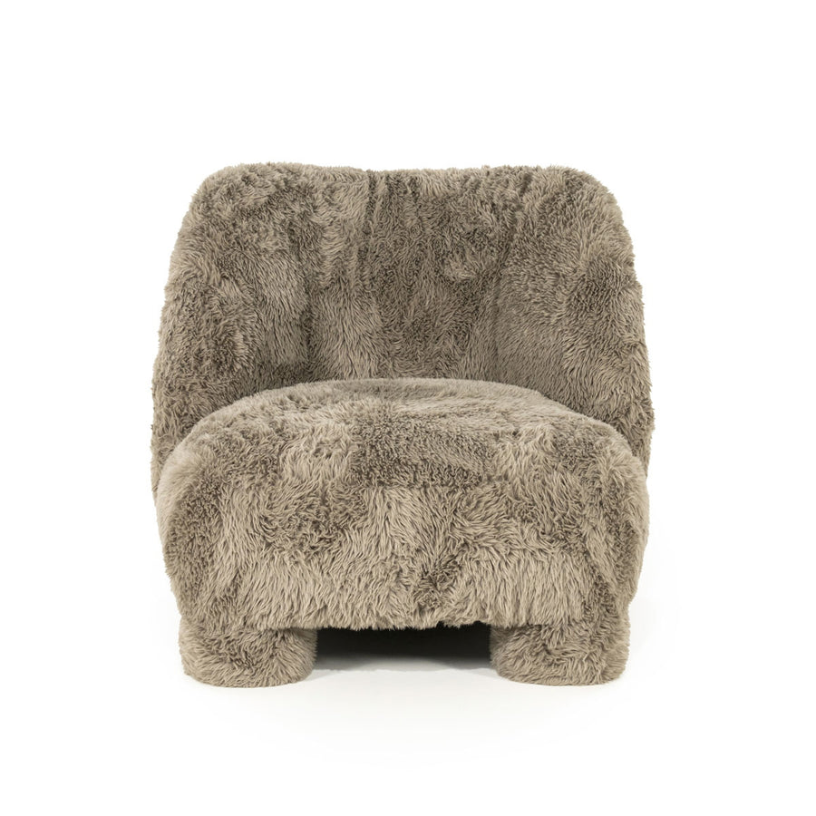 Fauteuil Samson – stof & hout taupe doodle