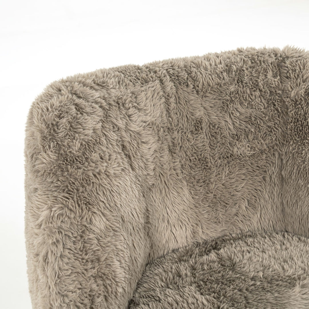 Fauteuil Samson – stof & hout taupe doodle