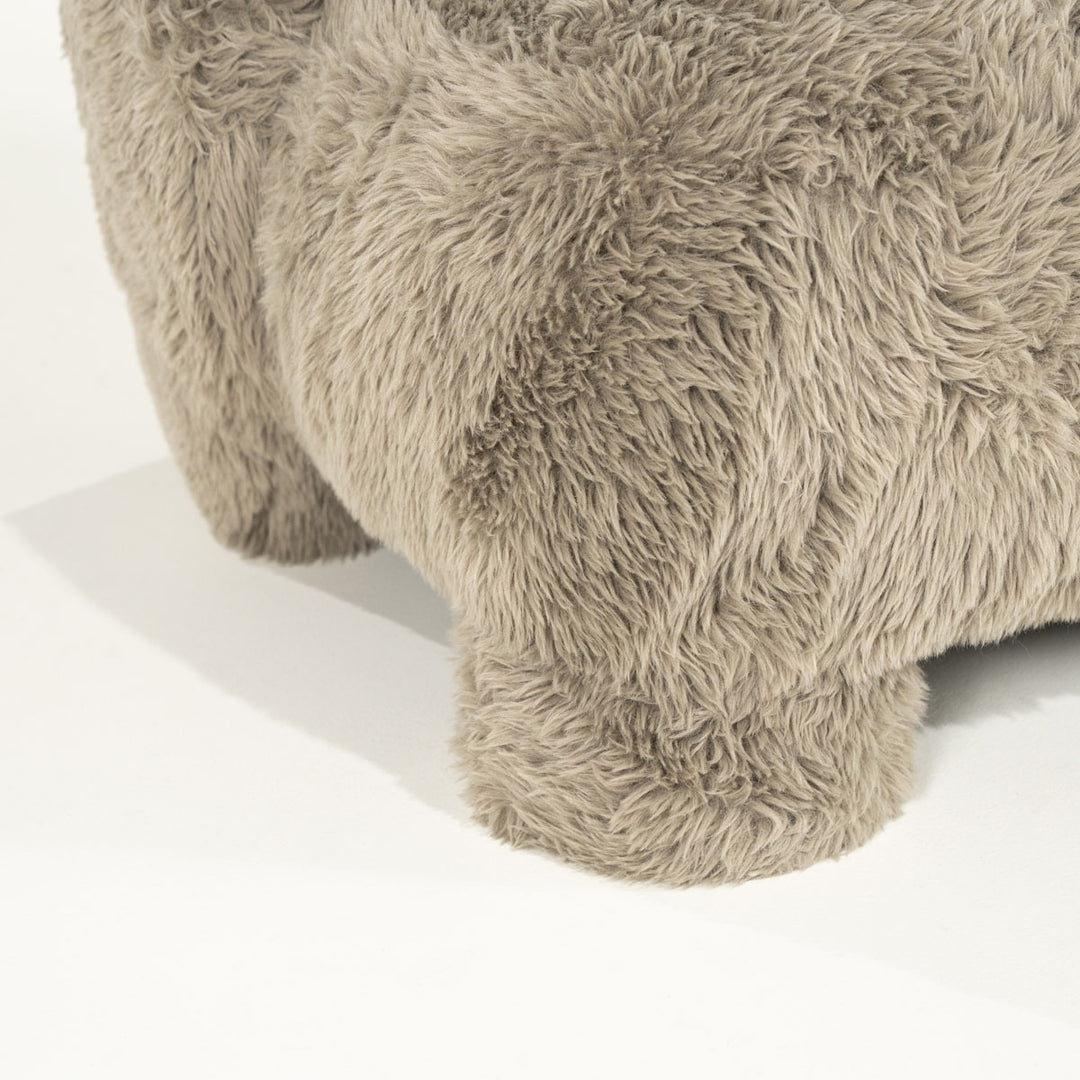 Fauteuil Samson – stof & hout taupe doodle