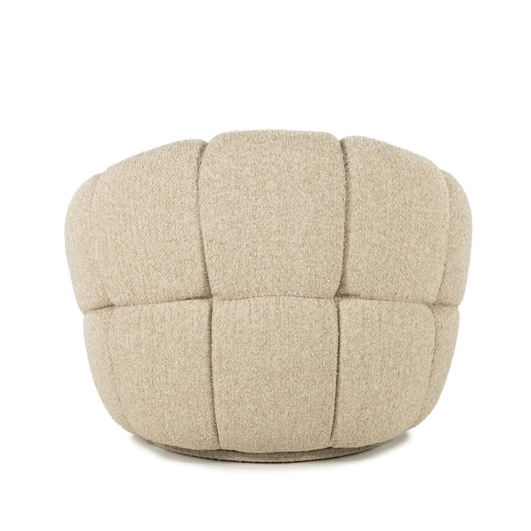 Fauteuil Tina – stof & hout beige flou