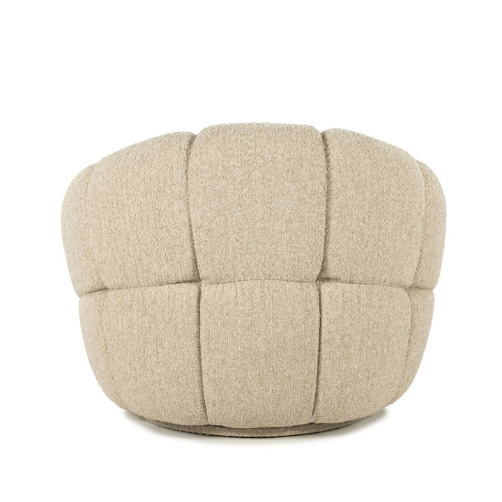 Fauteuil Tina – stof & hout beige flou