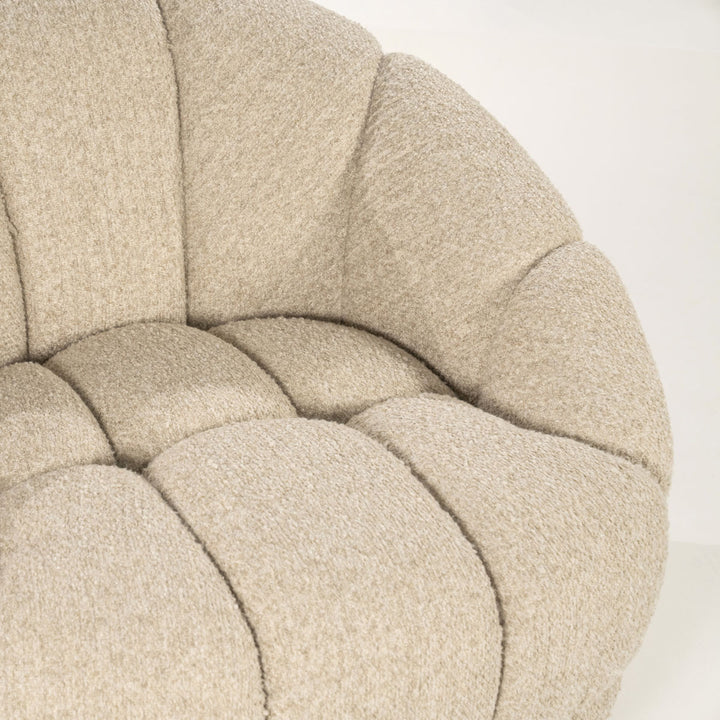 Fauteuil Tina – stof & hout beige flou