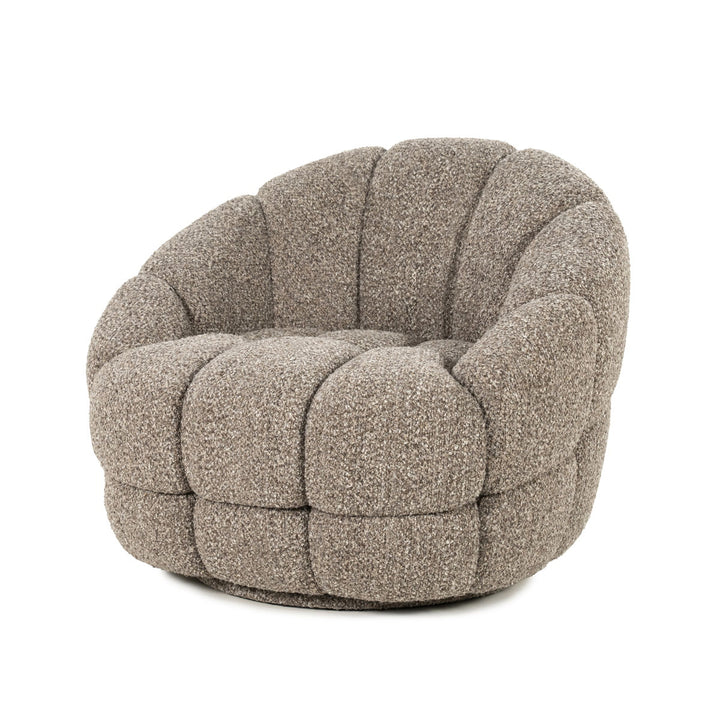 Fauteuil Tina – stof & hout taupe flou