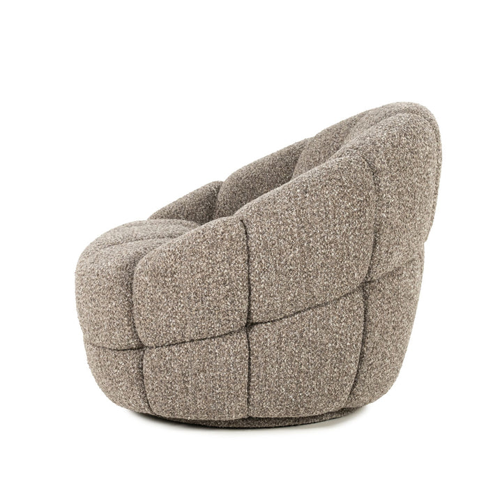 Fauteuil Tina – stof & hout taupe flou