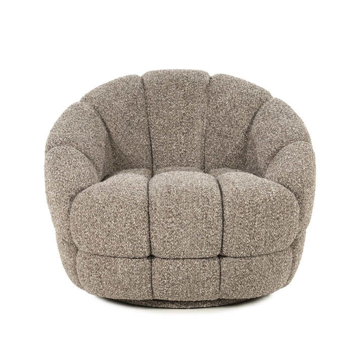Fauteuil Tina – stof & hout taupe flou