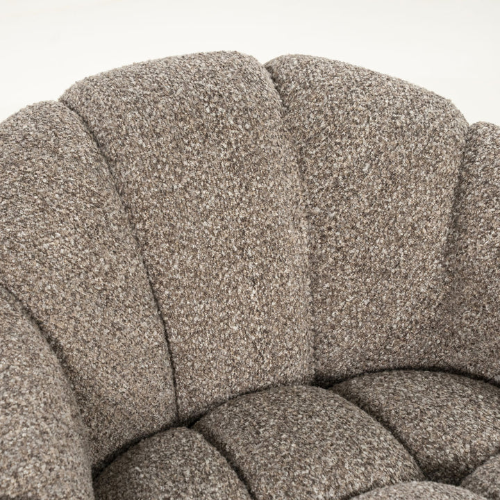 Fauteuil Tina – stof & hout taupe flou