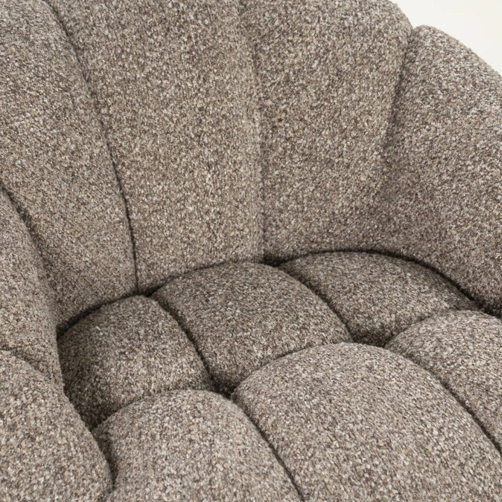 Fauteuil Tina – stof & hout taupe flou
