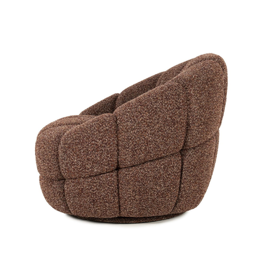 Fauteuil Tina – stof & hout rood flou