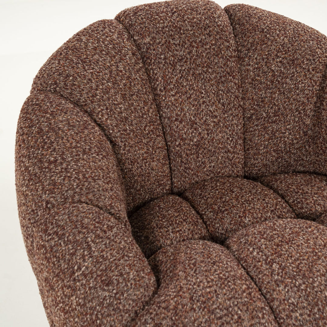 Fauteuil Tina – stof & hout rood flou
