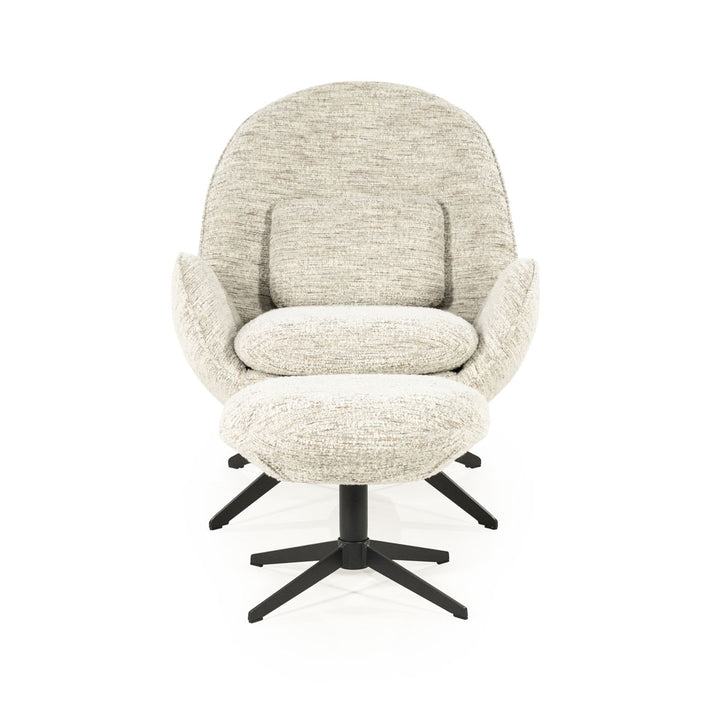 Fauteuil Ryan – stof & metaal beige zora