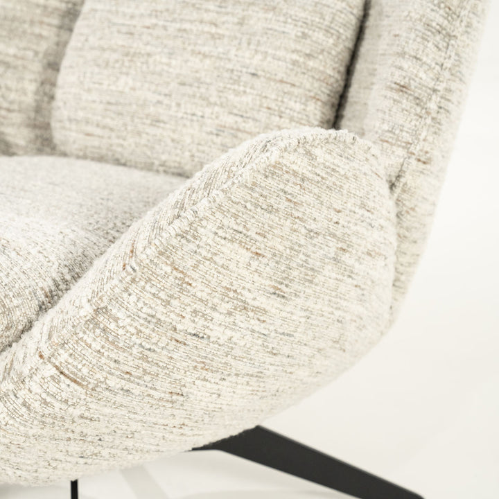 Fauteuil Ryan – stof & metaal beige zora