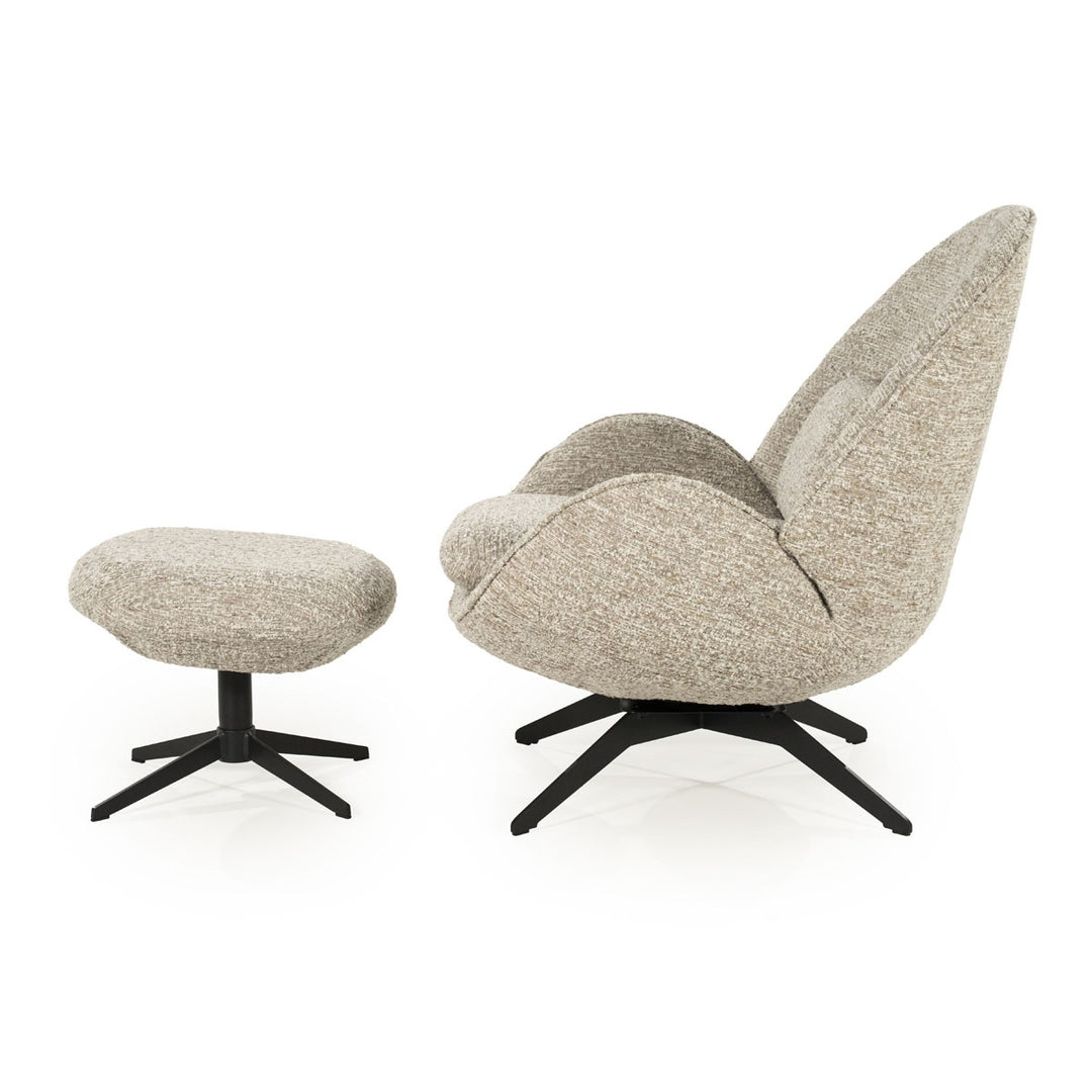 Fauteuil Ryan – stof & metaal taupe zora