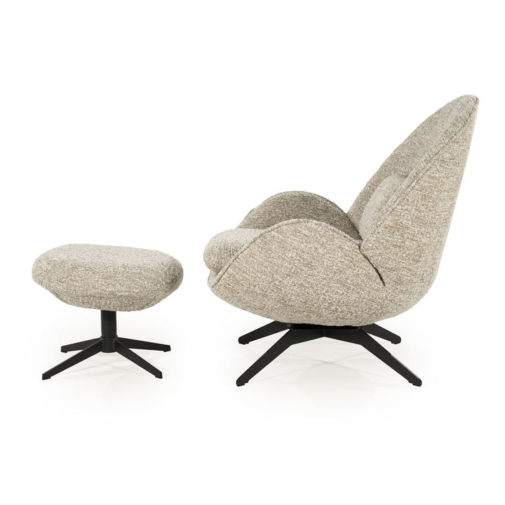 Fauteuil Ryan – stof & metaal taupe zora