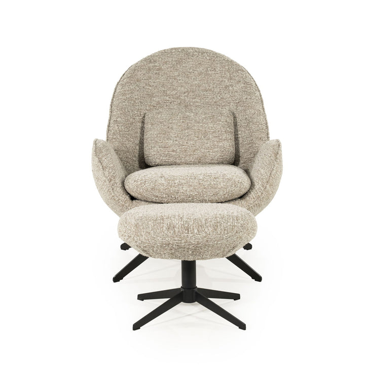 Fauteuil Ryan – stof & metaal taupe zora