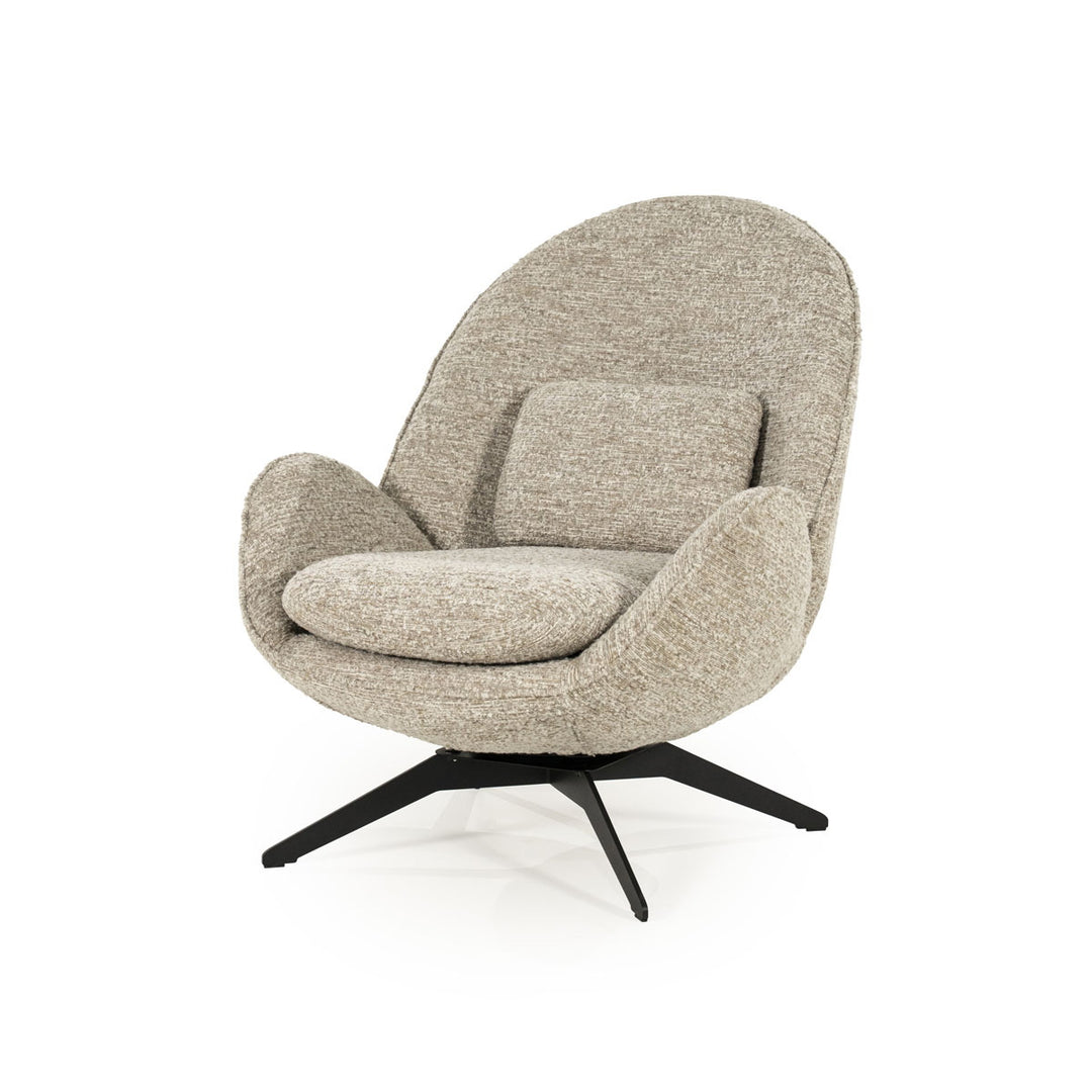 Fauteuil Ryan – stof & metaal taupe zora