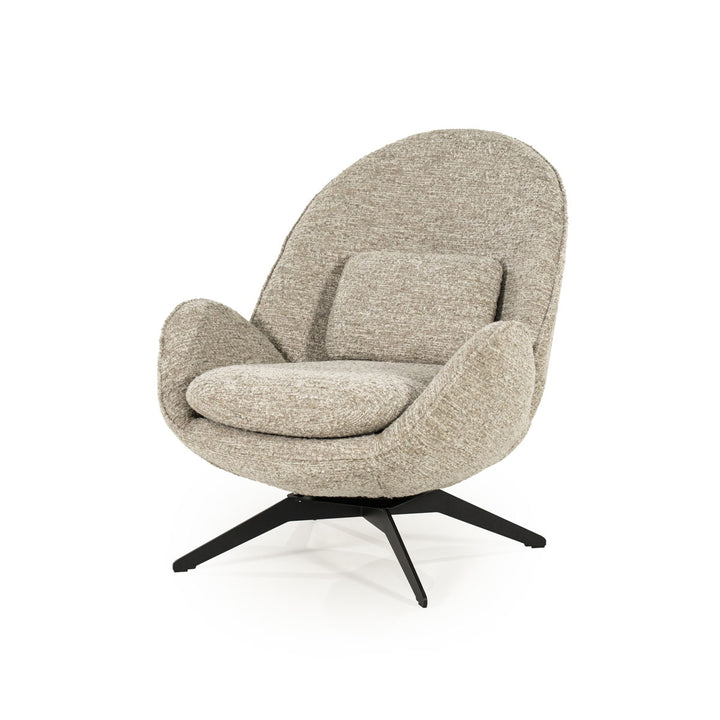 Fauteuil Ryan – stof & metaal taupe zora