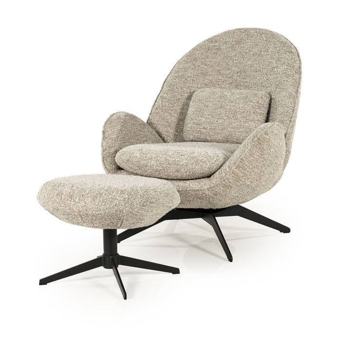Fauteuil Ryan – stof & metaal taupe zora