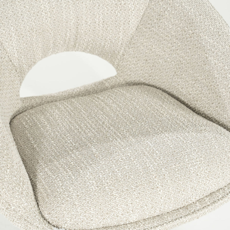 Stoel Nol – stof & metaal beige tova