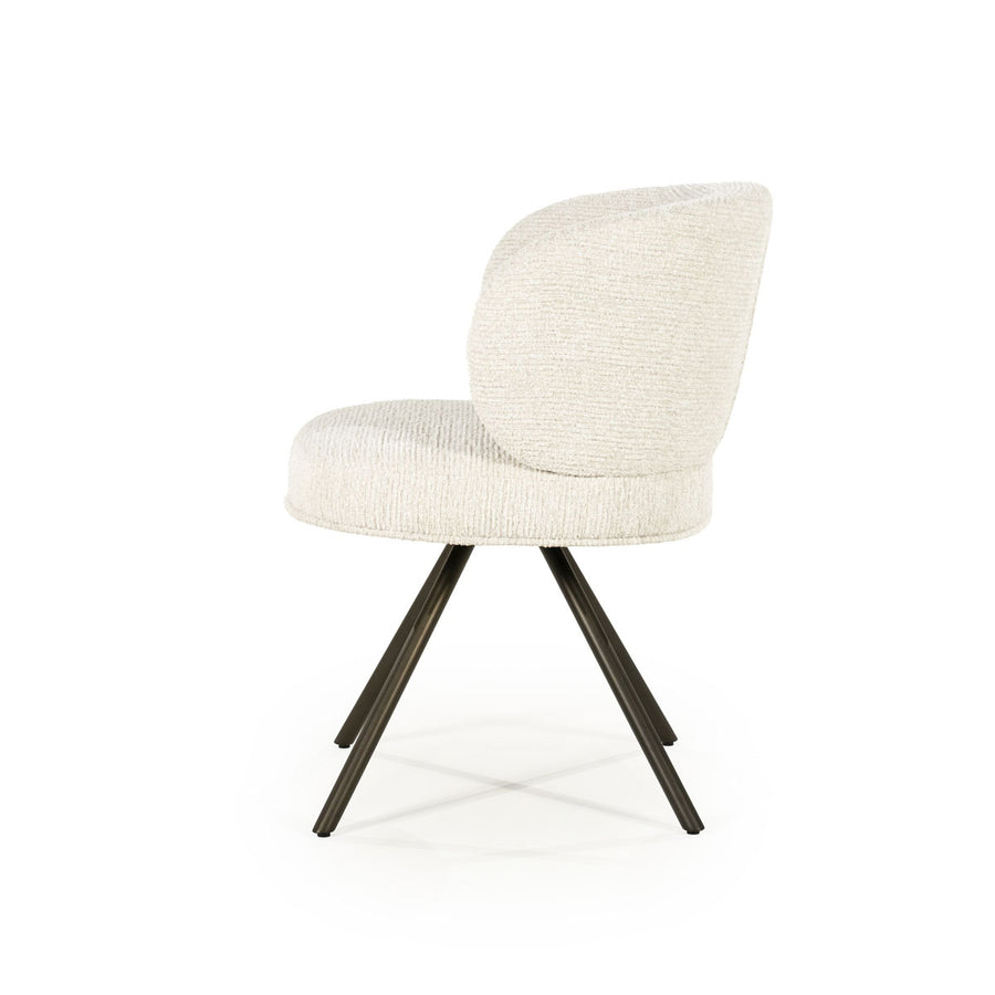 Stoel Jayson – stof & metaal beige blythe