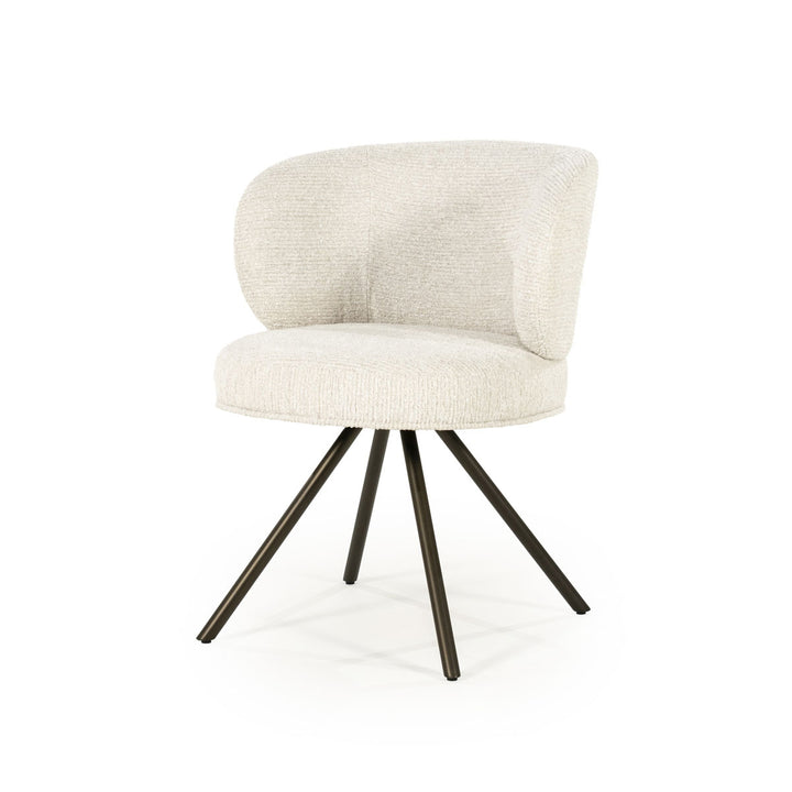 Stoel Jayson – stof & metaal beige blythe