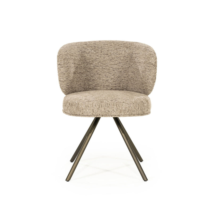 Stoel Jayson – stof & metaal taupe blythe