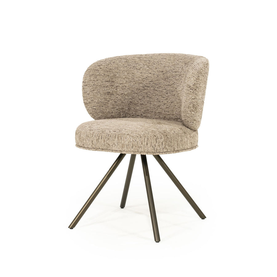 Stoel Jayson – stof & metaal taupe blythe