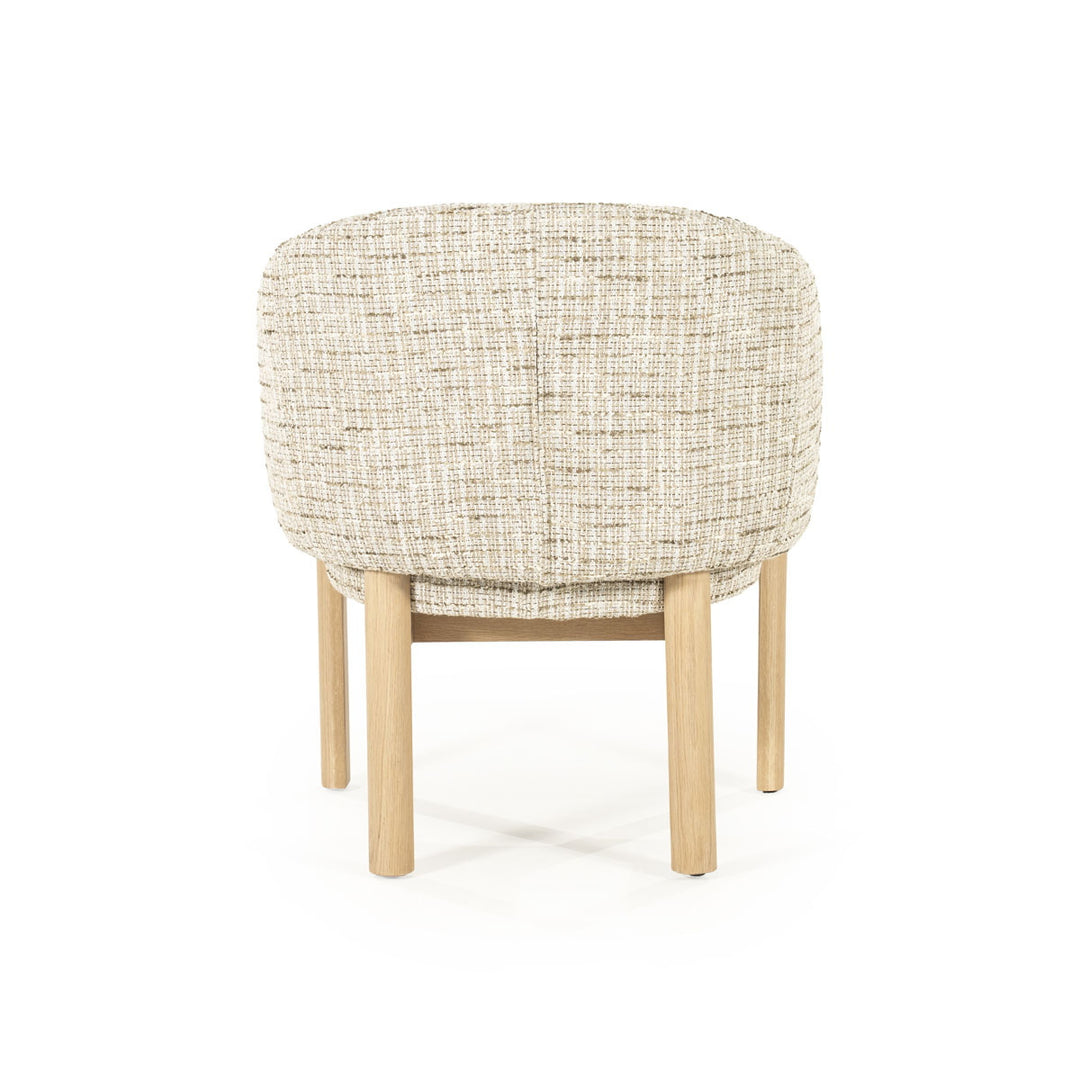 Stoel Micha – stof & hout beige nori