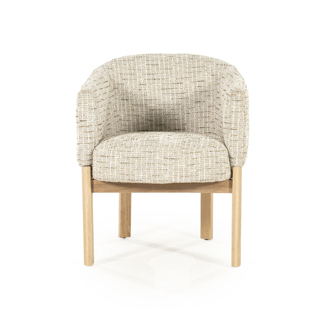 Stoel Micha – stof & hout beige nori