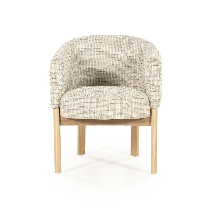 Stoel Micha – stof & hout beige nori