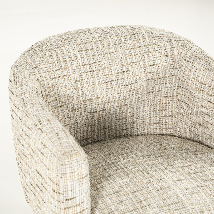 Stoel Micha – stof & hout beige nori