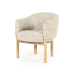 Stoel Micha – stof & hout beige nori